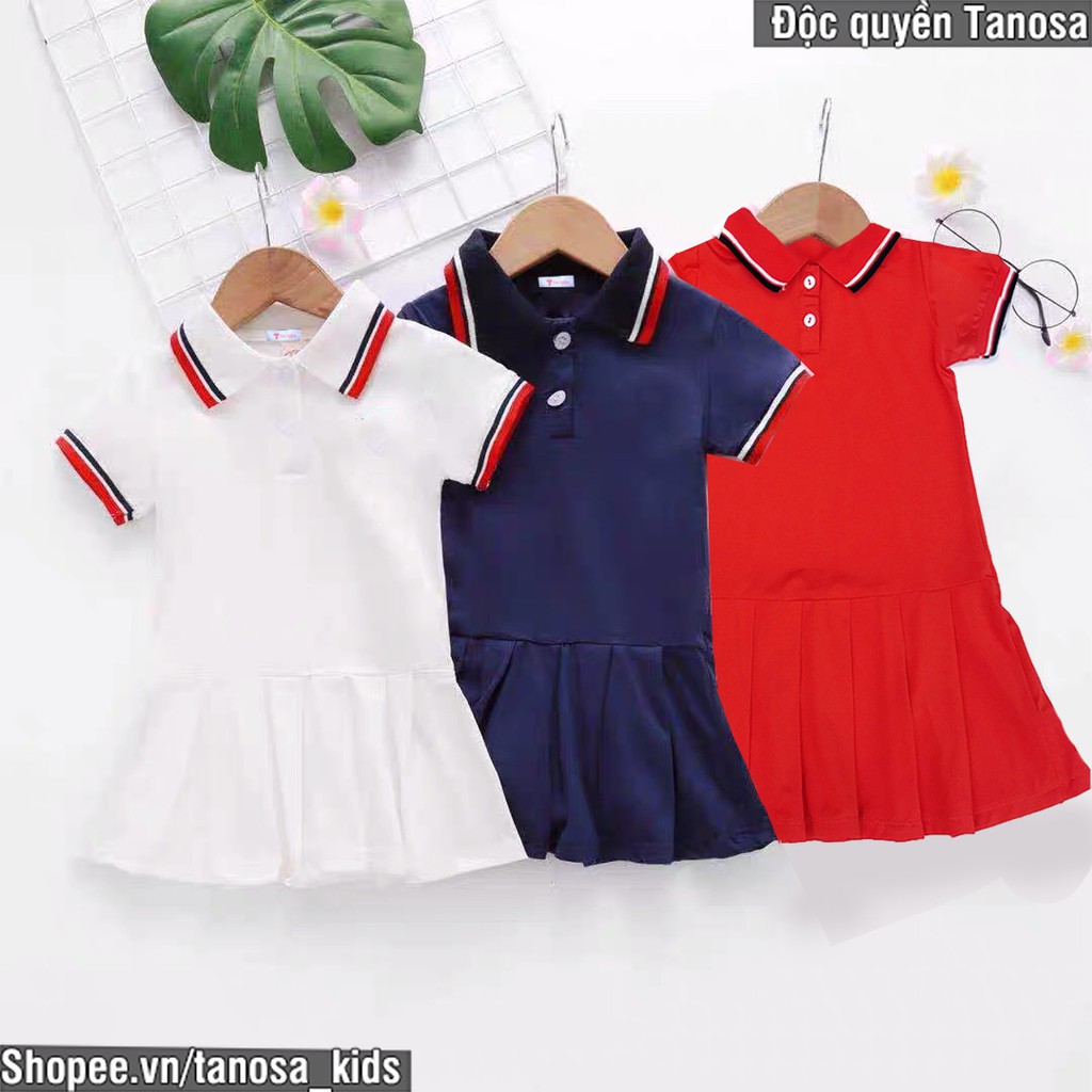 Váy polo cho bé tay ngắn kiểu dáng hợp thời trang đuôi cá cho bé gái 1-5 tuổi Tanosa_kids