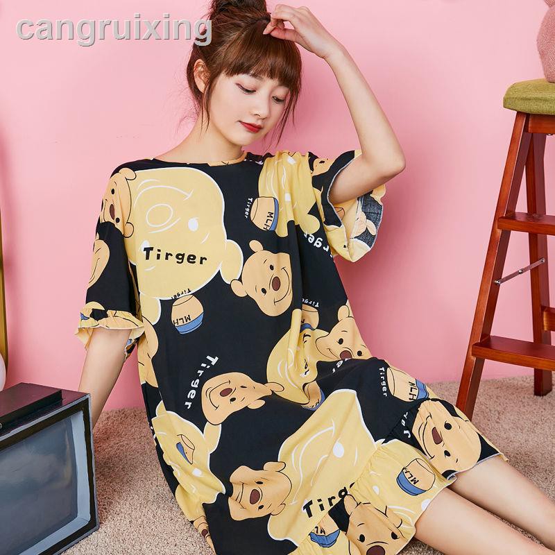 Đầm Ngủ Cotton Plus Size Cho Phụ Nữ Mang Thai 100kg