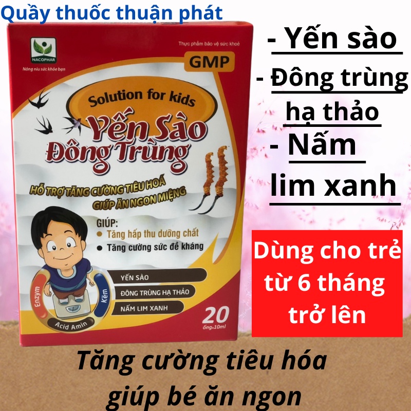 Siro uống tăng cường tiêu hoá giúp bé ăn ngon Yến xào đông trùng, thành phần tự nhiên, tăng hấp thu, tăng sức đề kháng