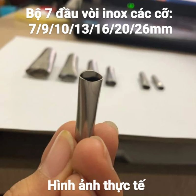Bộ 7 Đầu Vòi Đi Bơm Keo Inox⚡𝐅𝐋𝐀𝐒𝐇 𝐒𝐀𝐋𝐄⚡Chống Mài Mòn, Sử Dụng Bền Lâu Dùng Cho Bắn Keo Silicone, Keo Xúc Xích