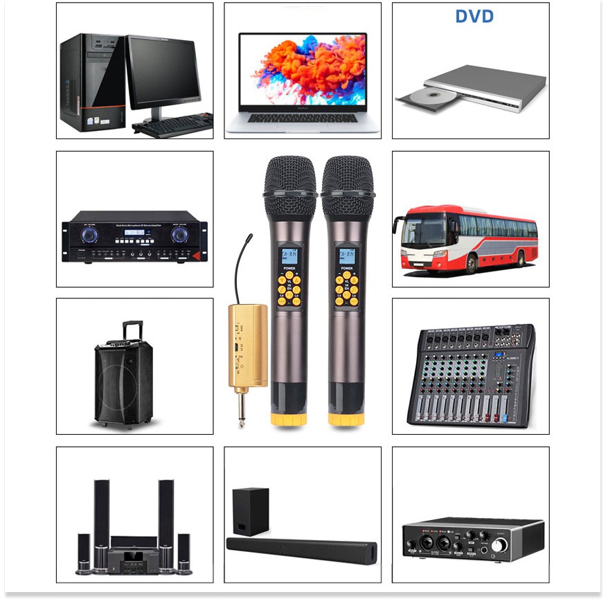 [Xả Kho] Combo Trọn Bộ 2 Micro Không Dây UHF Bộ Micro Bose BS-992 chuyên chống hú rít trong phòng Karaoke, Mic đa năng c