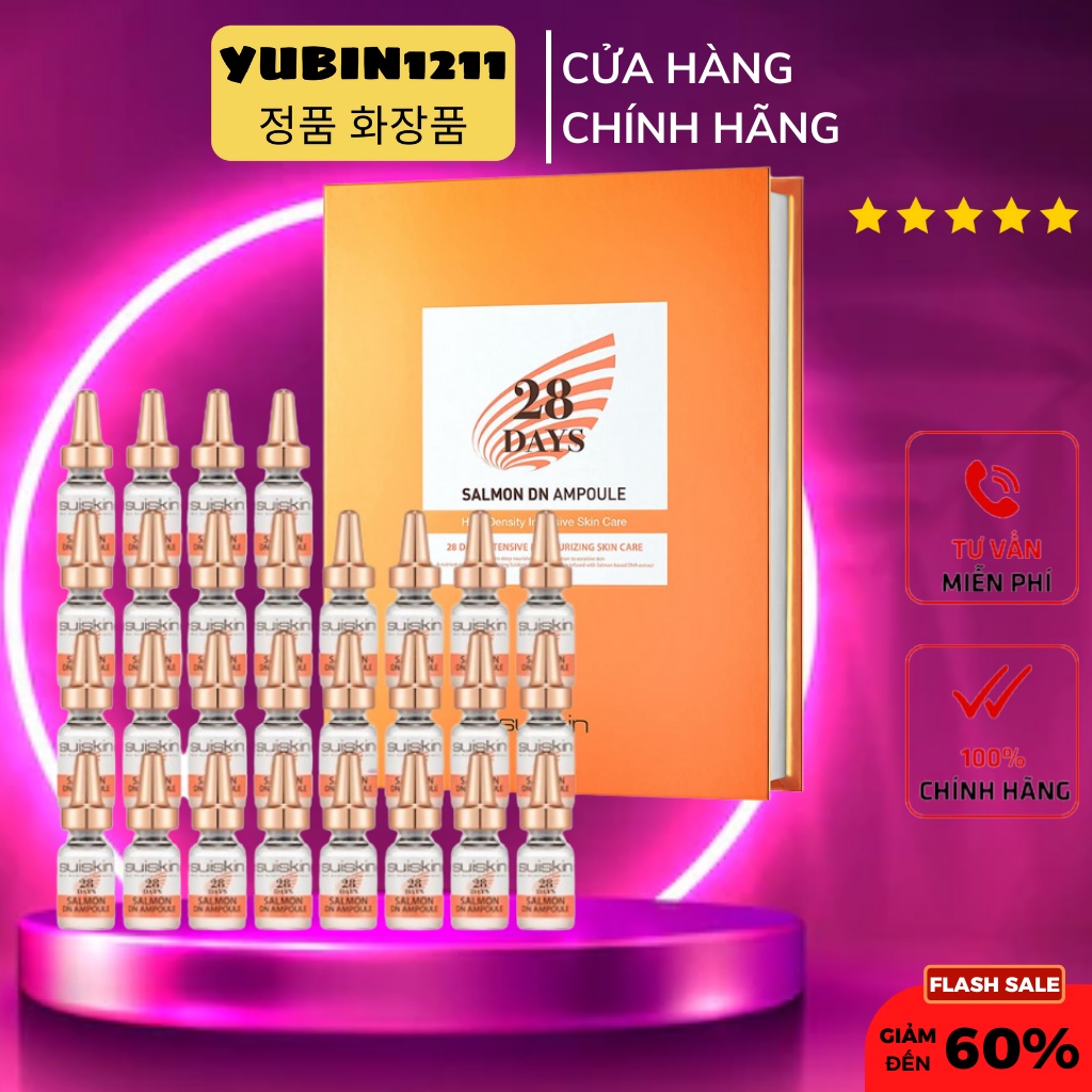 Tế bào gốc Salmon DN Ampoule Dược Mỹ Phẩm Suiskin 28 days (hộp)
