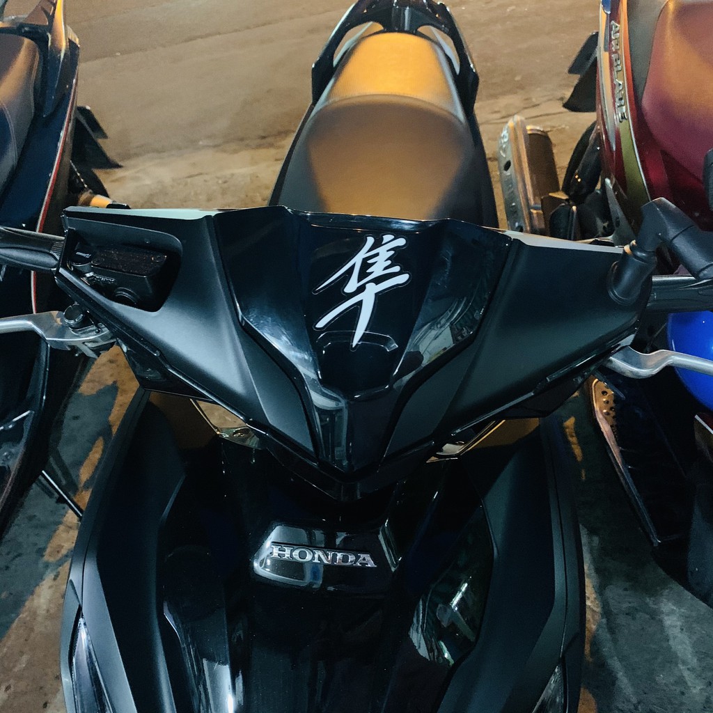 Tem chữ Tàu Thư Pháp Hayabusa Kanji chất liệu PVC chính hãng decal SHINLUNG TAIWAN siêu dày chống thấm