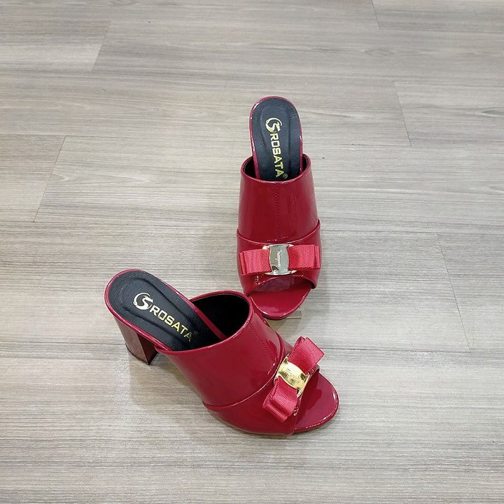 Dép nữ sandal cao gót 7p hàng hiệu rosata đẹp hai màu đen đỏ ro298