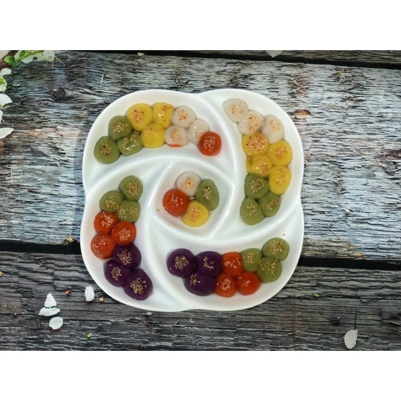 Đĩa Xoáy Hoa Hồng Đĩa Vuông Đĩa Xoáy Nhiều Ngăn Gốm Sứ Bát Tràng Cao Cấp Đựng Bánh Trôi Chay Rau Củ 2 Size