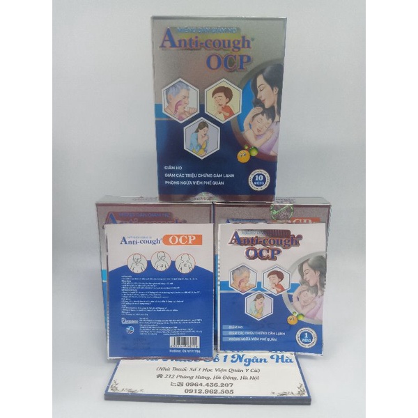 1Miếng dán giảm ho Anti-cough OCP cho người lớn và Trẻ em từ 6 tháng tuổi : giảm ho, đờm, khò khè, khó thở, nghẹt mũi