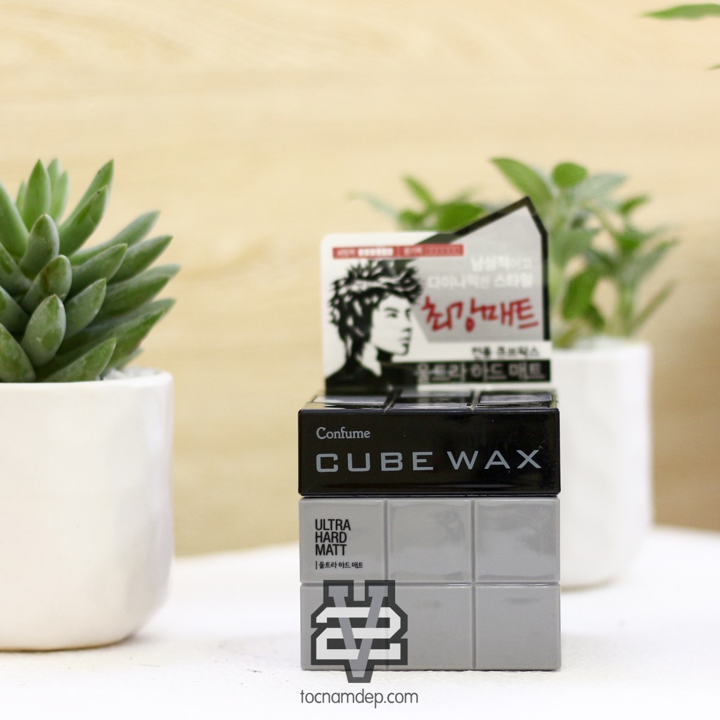 Sáp vuốt tóc Hàn Quốc Cube Wax Ultra Hard Matt Xám Hàn Quốc