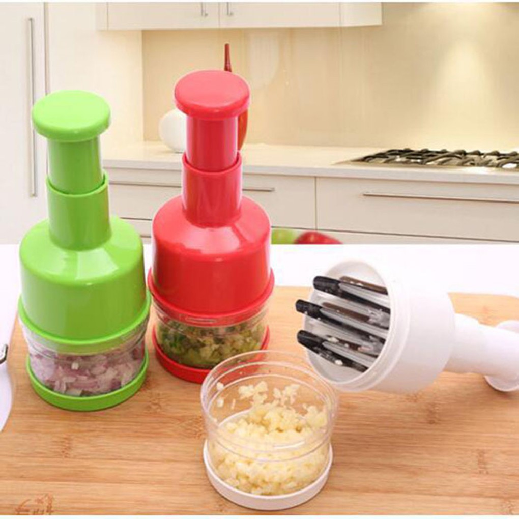 HXBGXB Home Kitchen Hand Pressing Onion Chopper Manual Vegetable Garlic Pepper Food Slicer Peeler Random Color