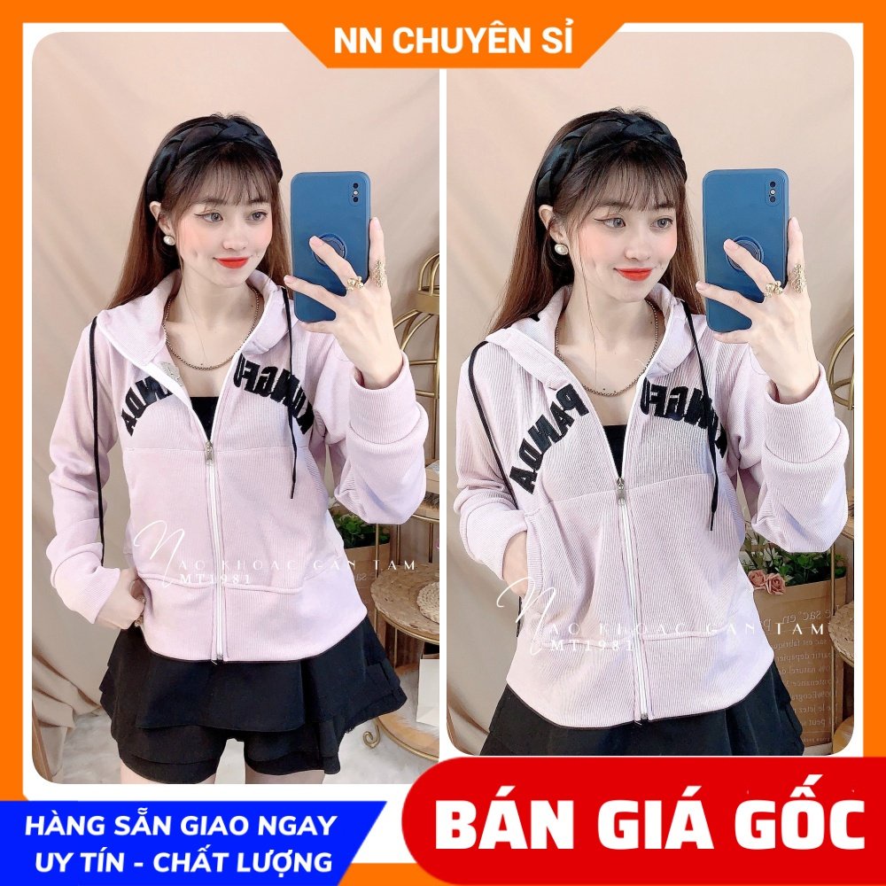 Áo khoác gân tăm cho nữ chất vải mềm co giãn lên phom ôm dáng thêu chữ dễ thương MT1981