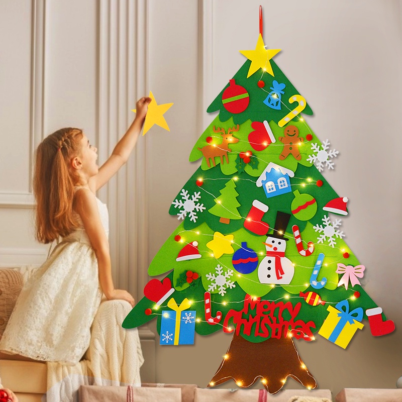 Phụ kiện treo trang trí cây thông noel bằng vải nỉ thủ công