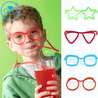 Ống Hút Mắt Kính Gọng Tròn - Sao - Tim - Vuông Cute Sáng Tạo