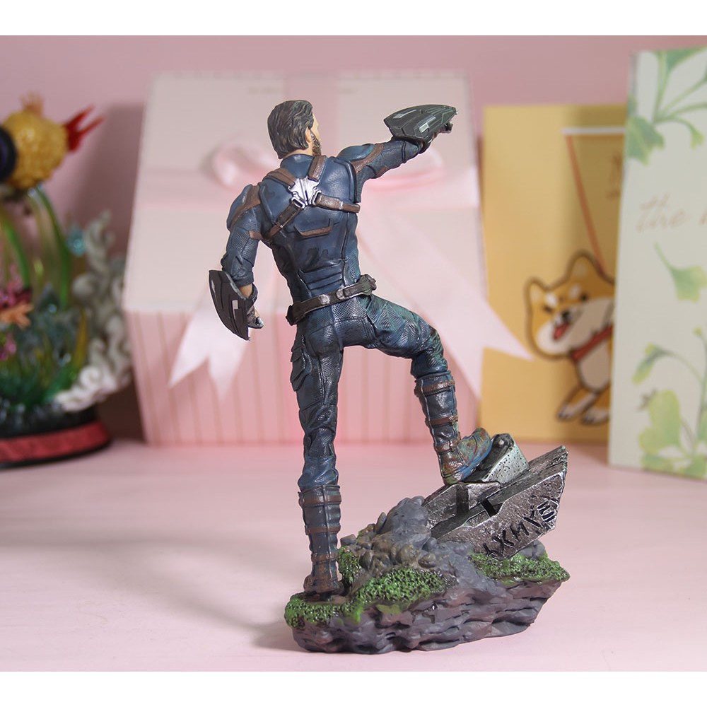 Mô hình tượng Cap râu, Captain America Infinity war tỉ lệ 1/10 cao 23cm