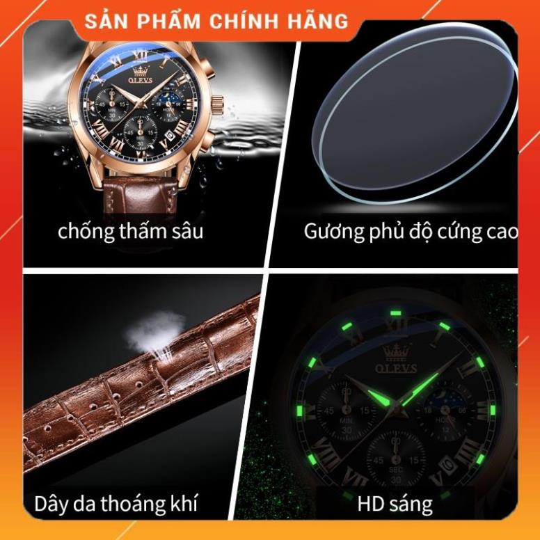 Đồng hồ đeo tay cơ cấu thạch anh kim chỉ chống thấm nước cho nam