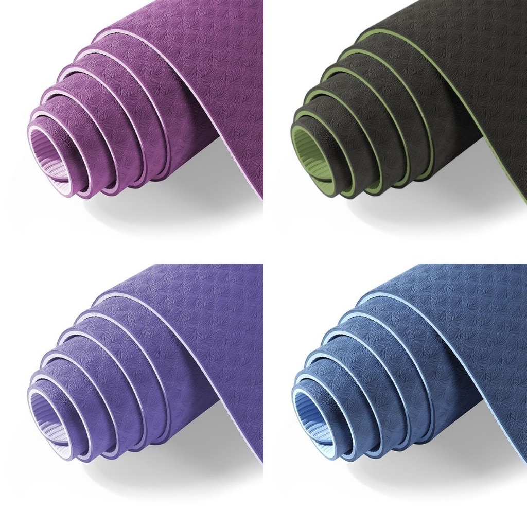 THẢM TẬP YOGA TPE 2 LỚP DÀY 6MM CAO CẤP KHÔNG MÙI - TẶNG TÚI ĐỰNG THẢM