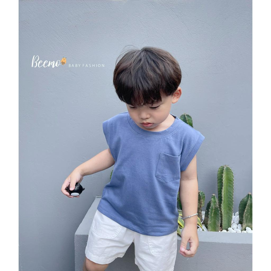 Áo ba lỗ 6 màu cho bé Beemo,Chất liệu cotton co giãn 4 chiều mềm mịn, thấm mồ hôi,Thiết kế basic phối túi ngực b270