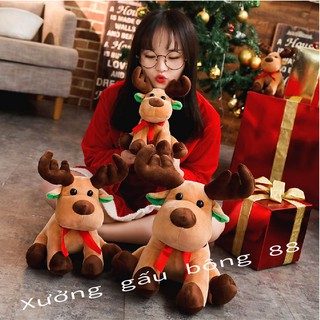 Gấu bông Tuần Lộc noel đội mũ vải nhung mịn hàng cao cấp hàng nhập khẩu