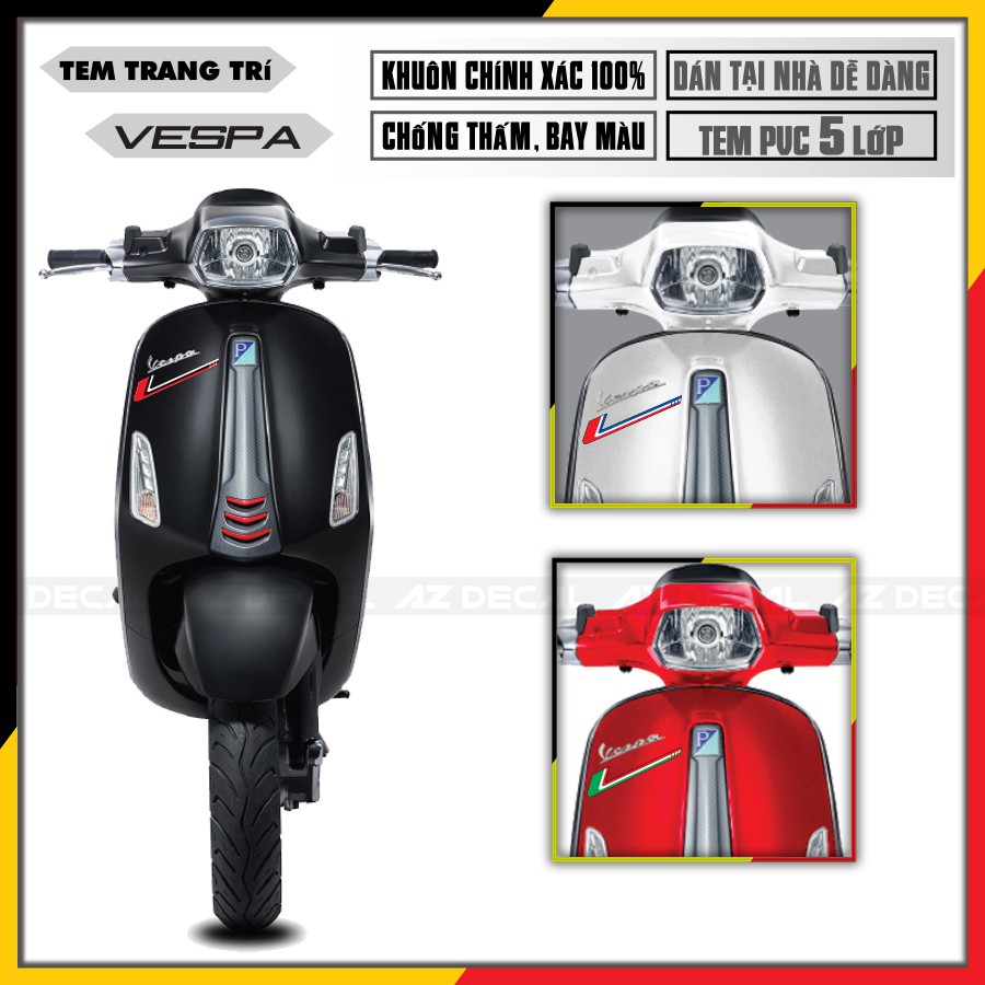 Tem Sườn Dành Cho Xe Vespa Sprint/LX/GTS Phong Cách Mix Màu | VP14 | Tem Rời PVC Dễ Dán Tại Nhà