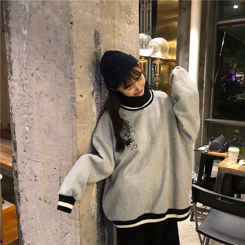 ÁO SWEATER NỈ CAO CỔ SỐ 10 UNISEX HOT | BigBuy360 - bigbuy360.vn