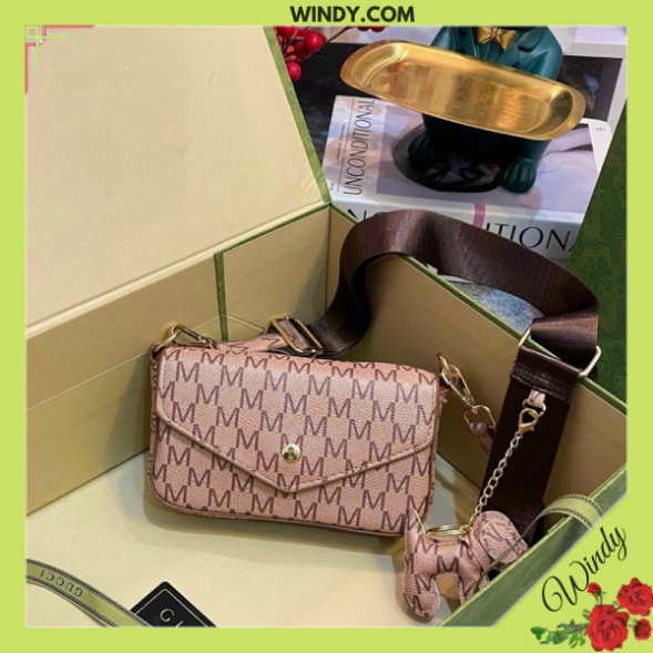 Túi Xách Nữ Đeo Chéo Chữ M Tặng kèm chó dễ thương WINDY.COM