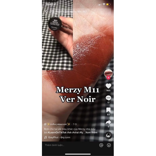 SON MERZY NOIR #M13 ĐỎ TRẦM #M11 #M2