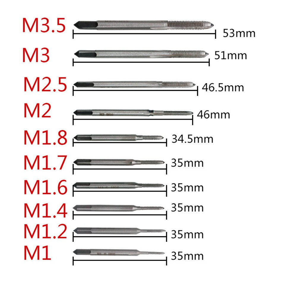 Mũi Taro Tạo Ren Thép Hss Đầy Đủ Các Loại M3-M10 - Phụ Kiện Máy Khoan