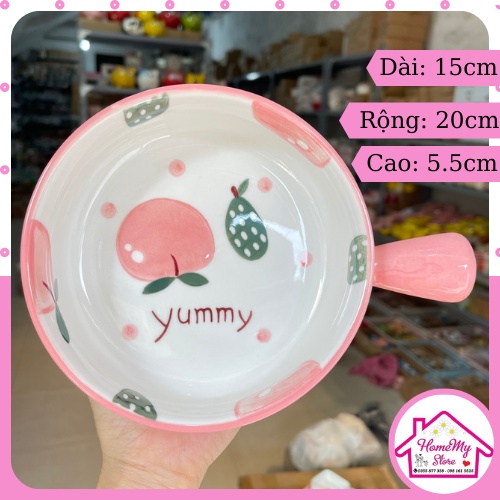 Set Bát Đĩa Decor Đào Hồng Bát Ăn Cơm Chén Dĩa Dễ Thương Bát Ăn Dặm Cho Bé