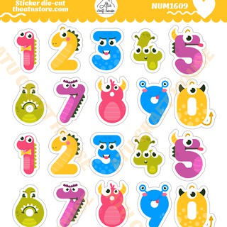 SỐ THỨ TỰ Sticker die-cut  - Sticker cắt rời - Nguyên vật liệu làm Scrapbook Handmade