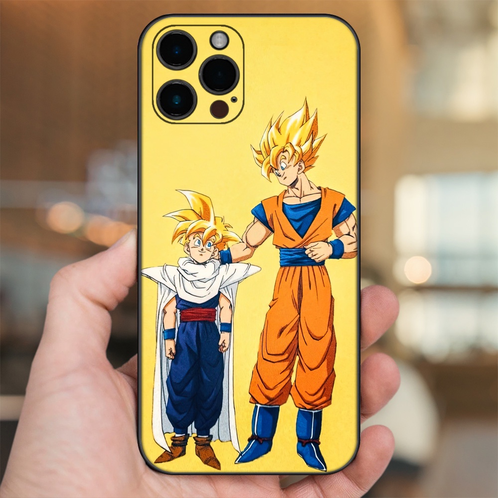 Ốp lưng iPhone 12 Pro Max dẻo đen cạnh vuông in hình Gohan Dragon Ball