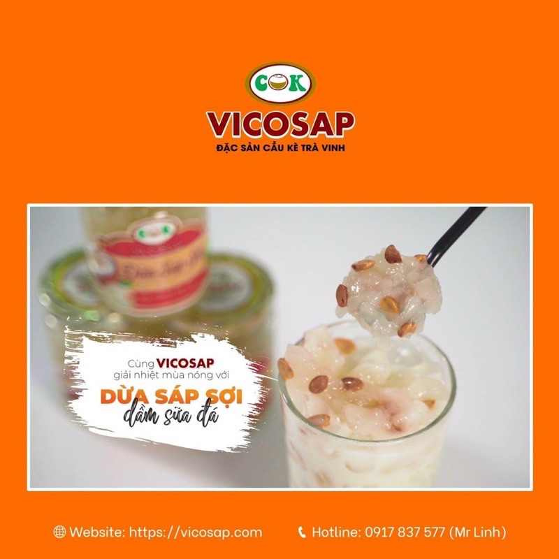 Cơm dừa sáp sợi VICOSAP 220ml