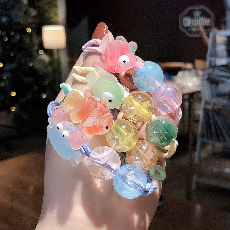 Dây buộc tóc cao su trang trí hình chú cá vàng nhỏ kiểu Hàn Quốc đáng yêu