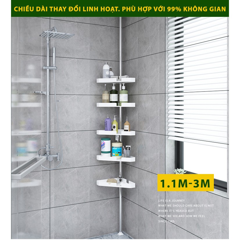 Kệ giá đỡ góc 4 tầng - kệ nhà tắm  lắp ráp dễ dàng không cần khoan, xếp gọn khi không dùng đến- giá để đồ phòng tắm