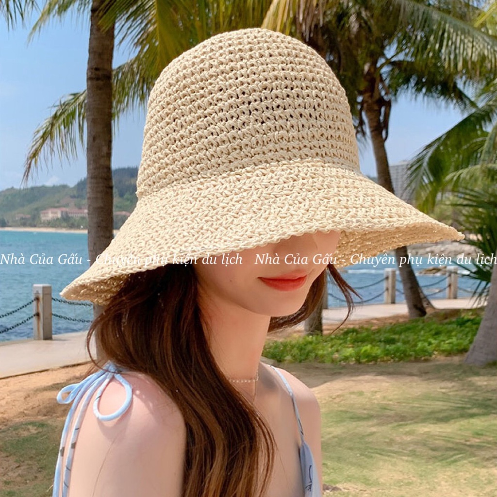Nón cói đi biển đính nơ bảng bự ( FREESHIP EXTRA )