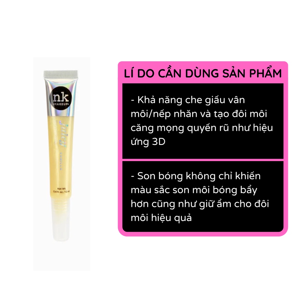 Son bóng nhũ kim tuyến lấp lánh NK Juicy Lip Shimmer dạng tuýp 12ml