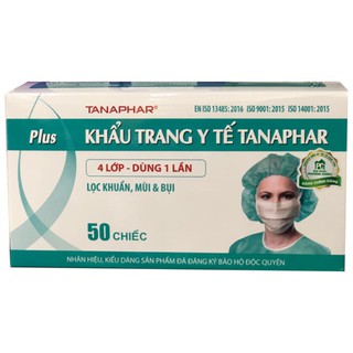 Khẩu trang y tế Tanaphar Plus 4 Lớp - Lọc Khuẩn, Mùi & Bụi