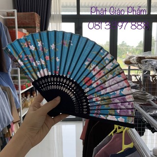 Quạt Tay Cổ Trang - Vải Lụa cao cấp