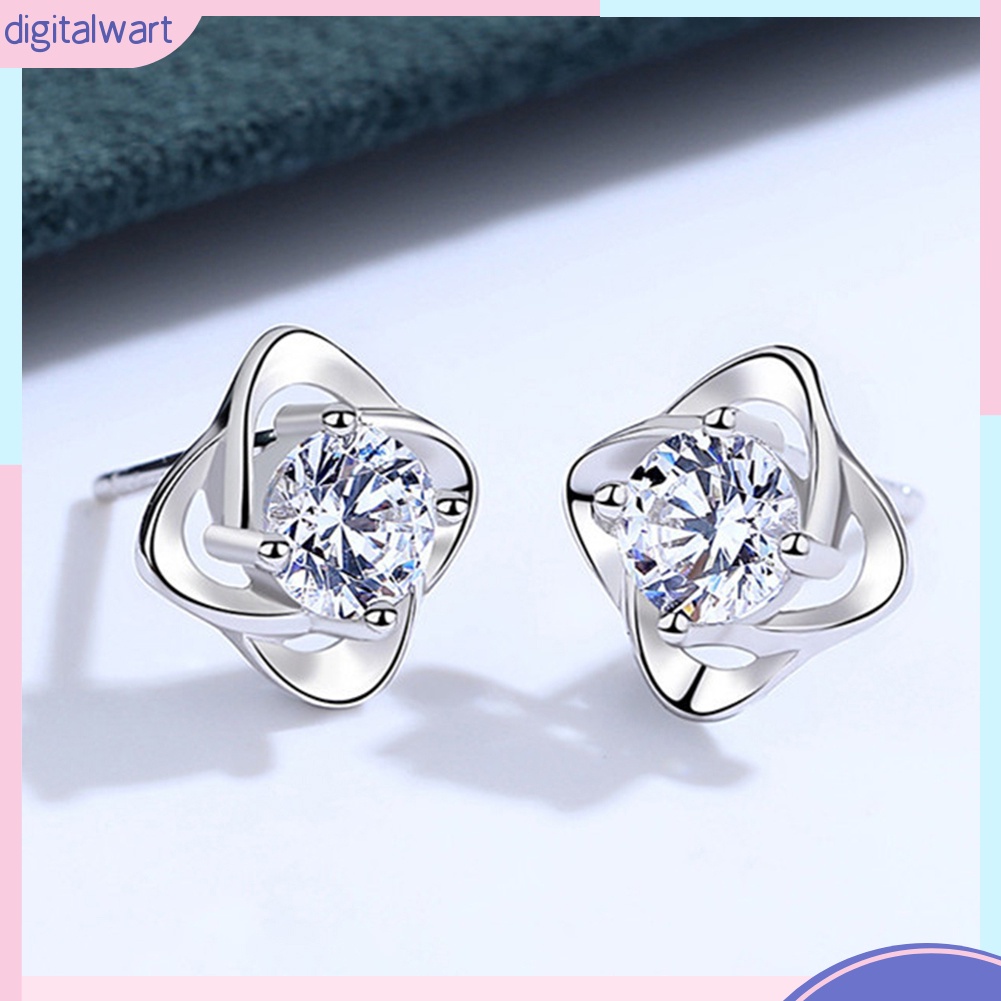 Set 4 Đôi Khuyên Tai Đính Đá Thời Trang Cho Nữ