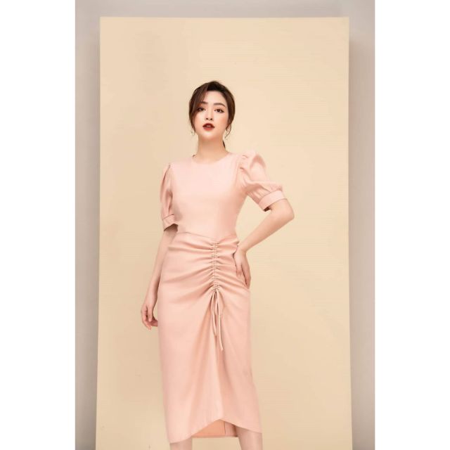 Đầm Đuôi Cá Dây Rút Nhún Eo