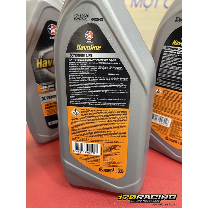 Nước Làm Mát  - CALTEX HAVOLINE XTENDED LIFE ANTI-FREEZE | COOLANT PREMIXED 50/50 Dung Tích 1000 ML