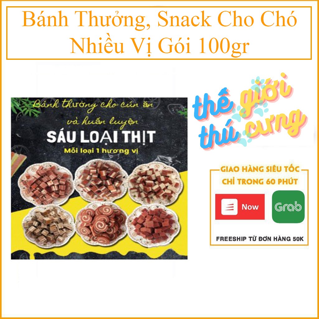 Bánh Thưởng, Snack Cho Chó Nhiều Vị Gói 100gr