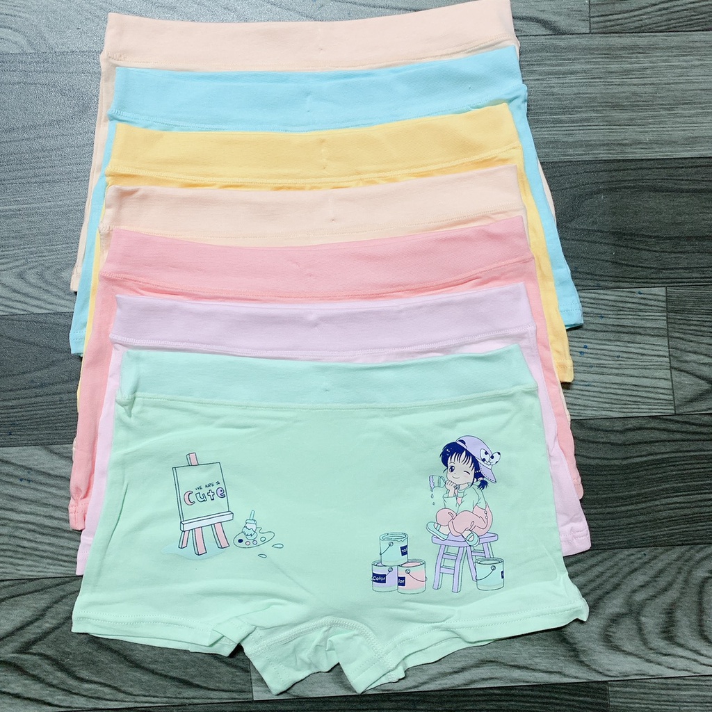 Quần lót bé gái, combo 4 quần chip đùi hàng loại đẹp D01 (ngẫu nhiên)
