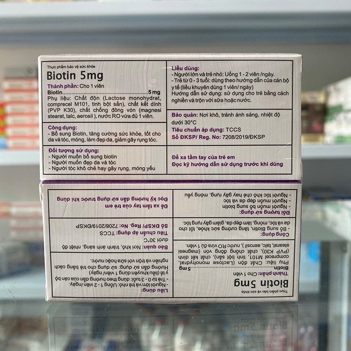 Biotin 5mg Viên Uống Mọc Tóc Hiệu Quả Hộp 20 Viên | Thế Giới Skin Care