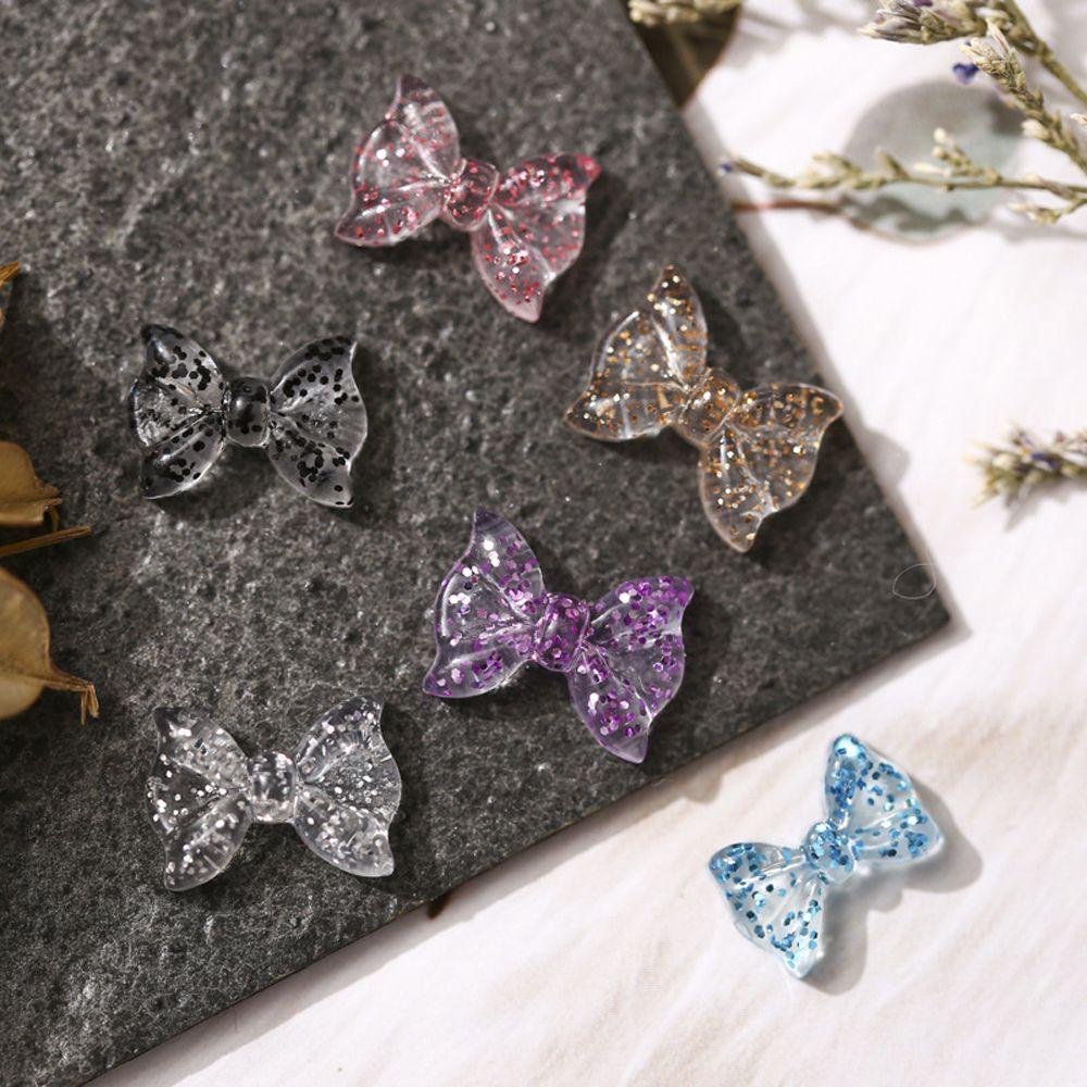 Ruy Băng Nơ Đính Kim Sa Lấp Lánh 3D Thời Trang Trang Trí Móng Tay Cho Nữ