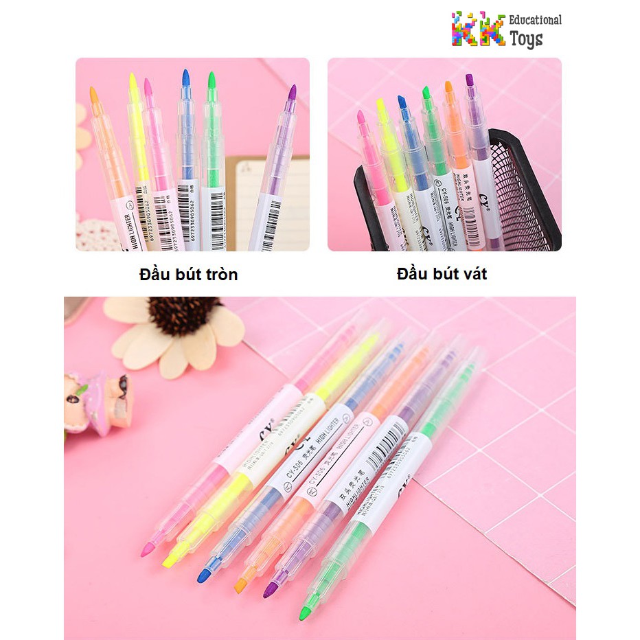 Bộ 6 bút nhớ dòng highlight nhiều màu - KKstore