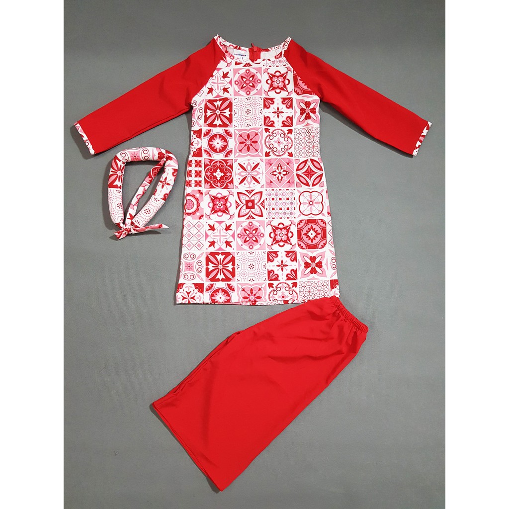 Bộ áo dài cô ba Sài Gòn họa tiết gạch bông vintage dễ thương