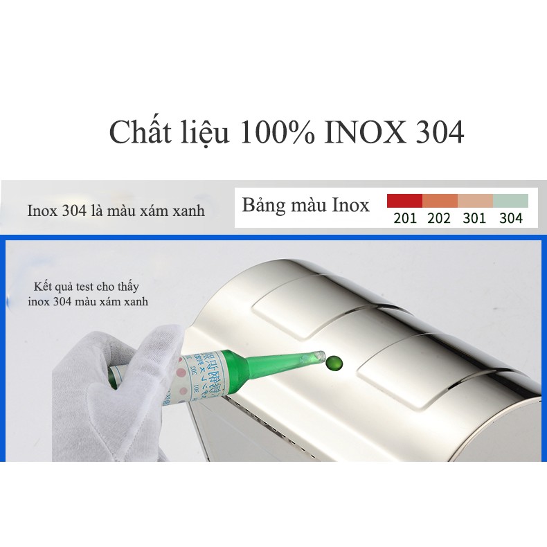 Hộp đựng giấy vệ sinh cao cấp chất liệu 100% INOX 304 chống thấm nước và hoen gỉ