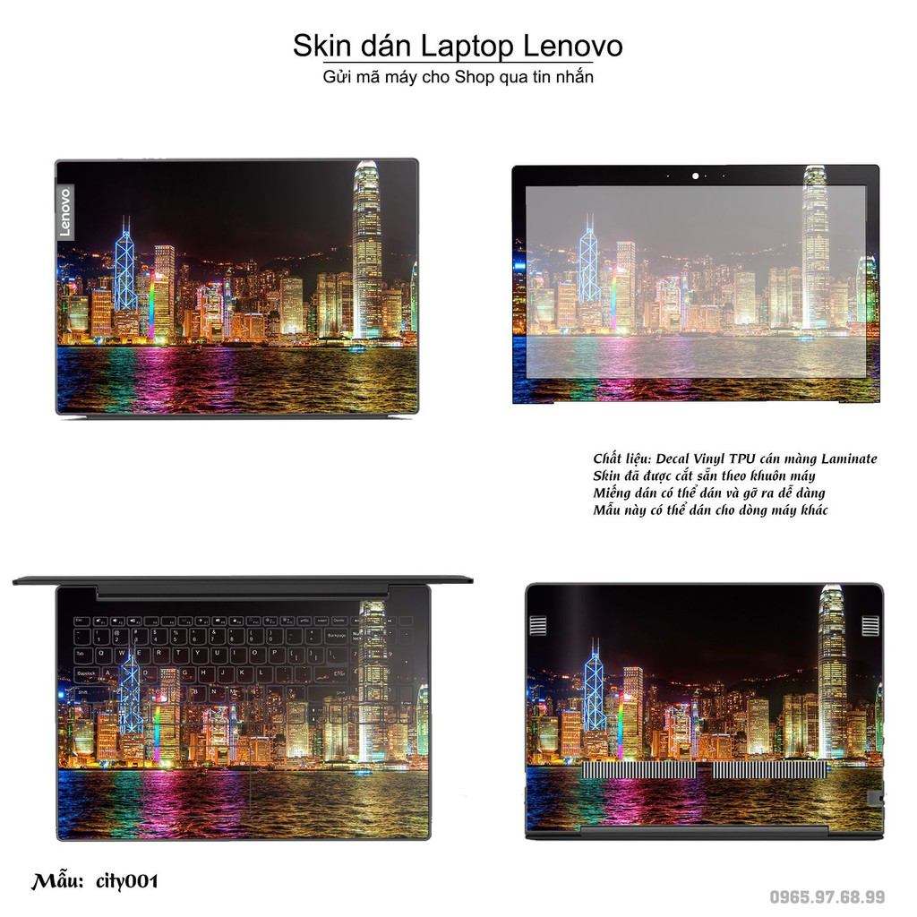 Skin dán Laptop Lenovo in hình thành phố (inbox mã máy cho Shop)