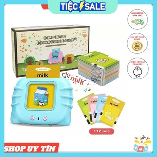 Máy Đọc Thẻ Flashcard Tiếng Anh với 224 Từ Vựng (phát âm người nước ngoài) cổng sạc USB phương pháp học thần tốc cho bé