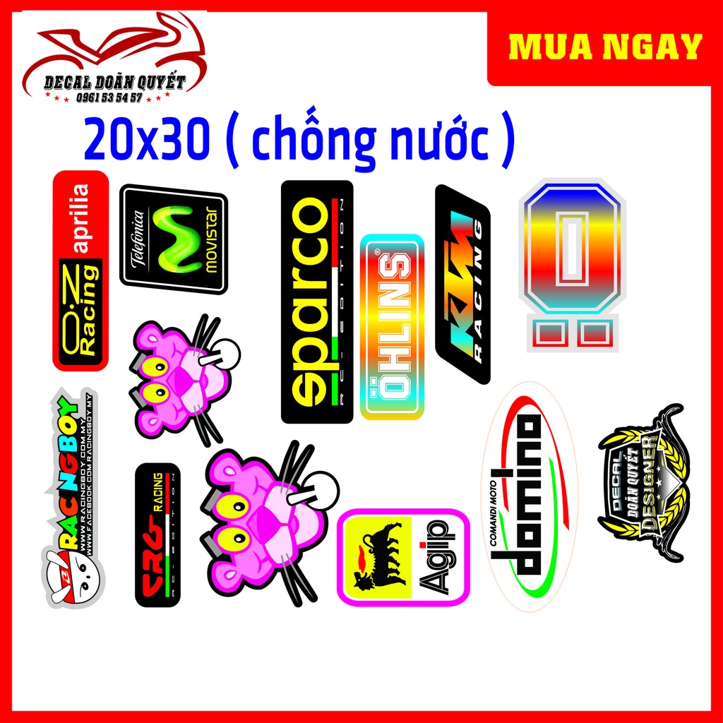 Logo dán xe - Sticker 3 lớp cao cấp - Tem dán xe, dán điện thoại, dán mũ bảo hiểm chống nước