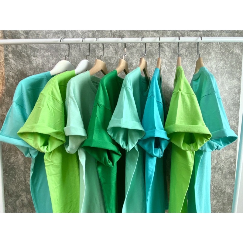 ÁO THUN CỘC TAY COTTON 100% / MÃ MÀU XANH DẠ QUANG / 5H1T STATION