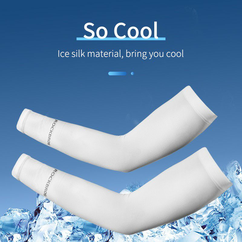 HCM Rockbros găng tay dài găng cánh tay xe đạp thể thao chống tia UV vải lụa lạnh - Giao Hỏa Tốc